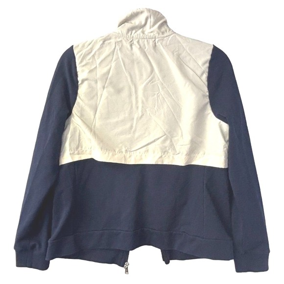 Ralph Lauren Women's Active Sweater Jacket Full‎ Zip Color Block Navy White M - Picture 2 of 6